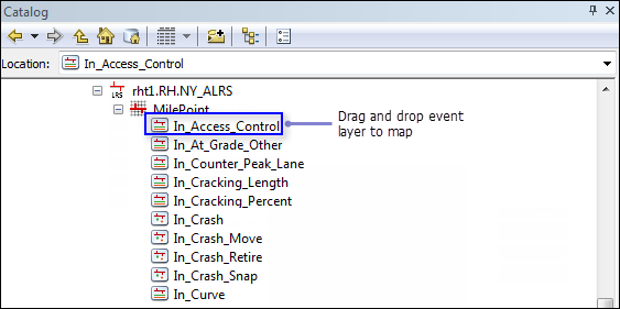 Drag and drop event layer to map