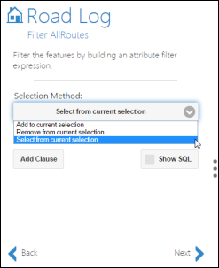 Attribute selection options