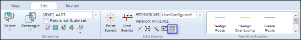 Accessing attribute sets in Roadway Characteristics Editor