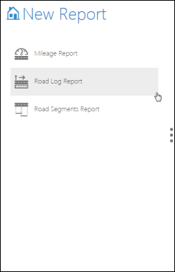 Creating a new road log report