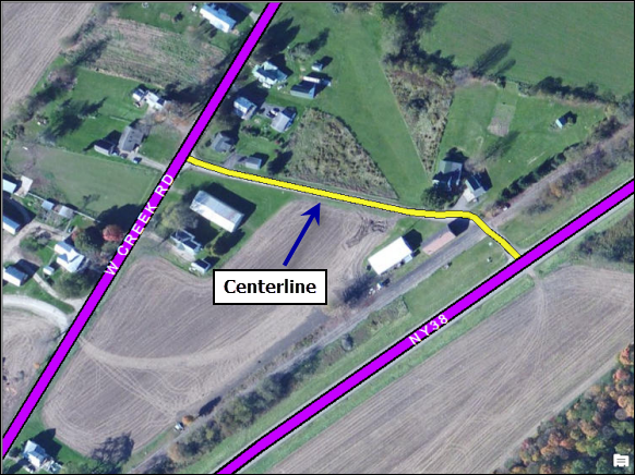 The Centerline defines the location and geometry of the new route