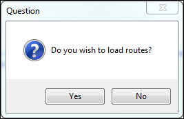 Click Yes to load routes