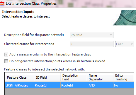 Intersection class for same route network