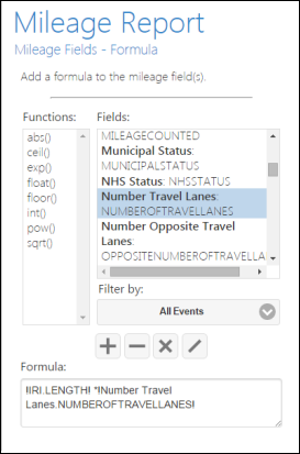 Mileage Report support for formulas that span event tables