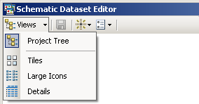Schematic Dataset Editor Views drop-down menu