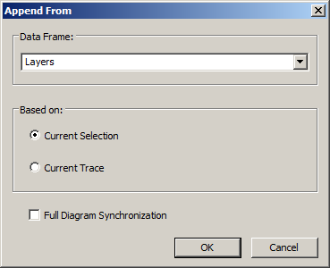Standard Builder based on network data—Append From dialog box