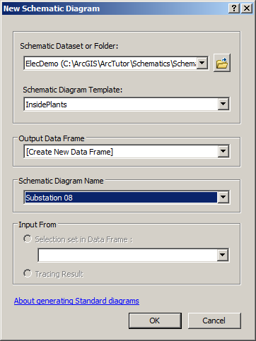 New Schematic Diagram dialog box—Standard builder diagram built by custom queries