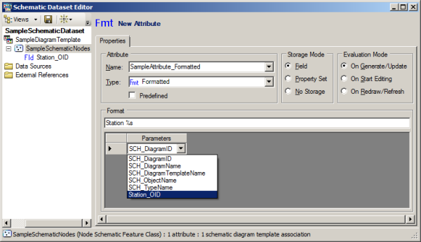 Sample Formatted attribute - Selecting the formatted attribute parameters