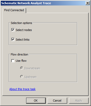 Schematic Network Analyst Trace dialog box—Find Connected