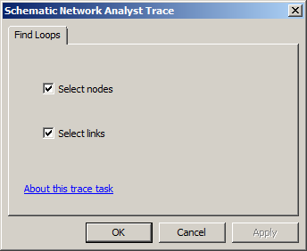 Schematic Analyst Trace Task dialog box - Find Loops