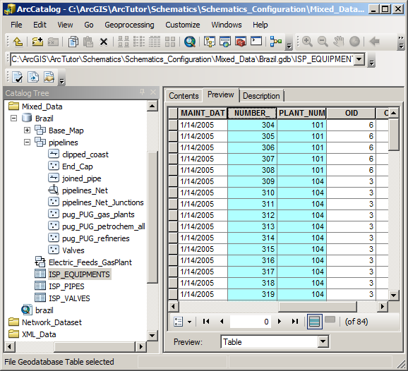 Explore ISP_EQUIPMENTS object table