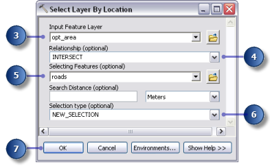 Select Layer By Location tool parameters
