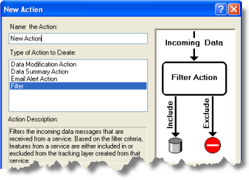 Select Filter layer action for the new action.
