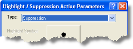 Select Suppression for the type of action