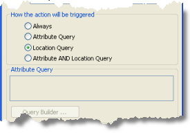 Select Location Query on the action parameters dialog box