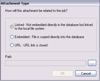 Attachment Type dialog box