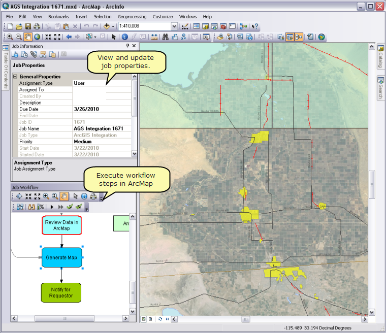 Jobs in ArcMap