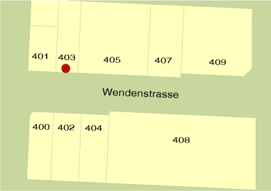 Concatenated term "Wendenstrasse" includes the street name and type