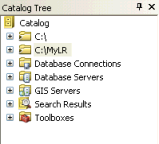 Connecting to the MyLR folder in ArcCatalog