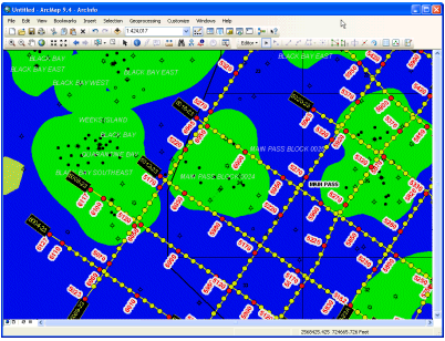 Posting and labeling seismic lines and shotpoints