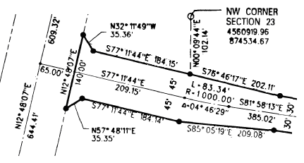 Example COGO survey plan