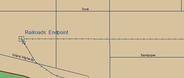 Hovering over the end of Centremont East line to find the end point