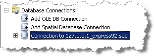 The Database Connections node in the Catalog