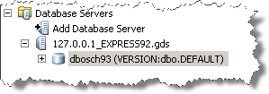 The Database Servers node in the Catalog