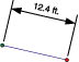 An aligned dimension has its dimension line parallel to the baseline, and its length represents the true distance between the begin and end dimension points