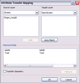 Attribute Transfer Mapping dialog box