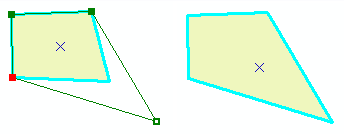 Proportional stretching off for a polygon