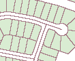 Lot lines surrounding a cul-de-sac street