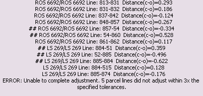 Parcel lines report