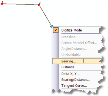 COGO tools on the construction tool context menu