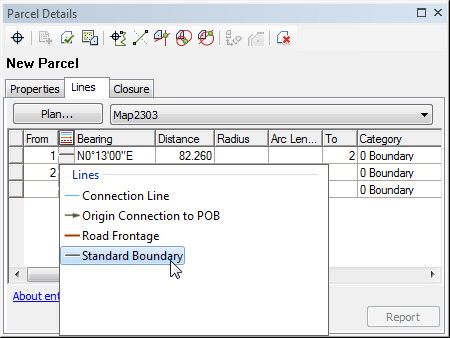 Set a line feature template