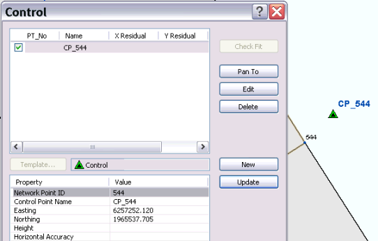 Fabric point ID of control point