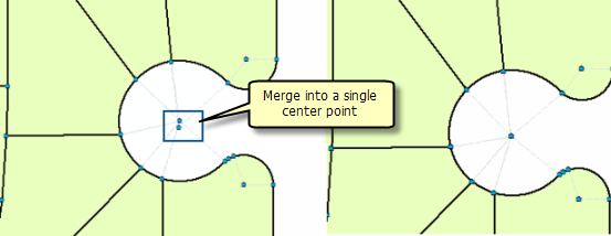 Merge curve center points