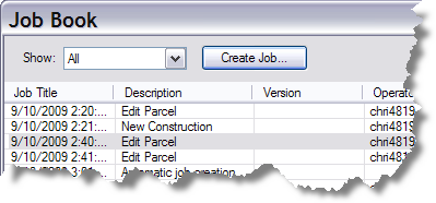 Job Book dialog box