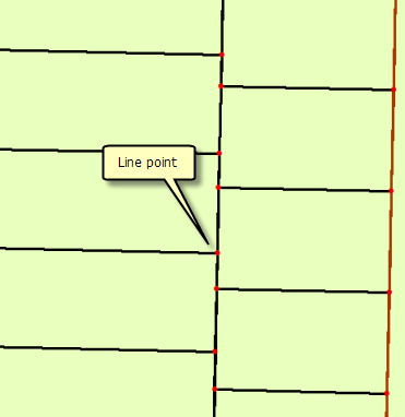 Adjacent parcels are only connected through line points