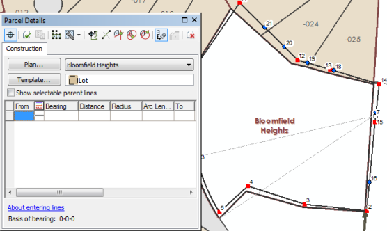 Displaying a parcel using parcel measurement view