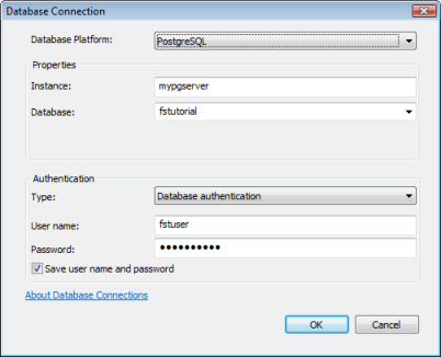 Example of connecting as a nonadministrator user