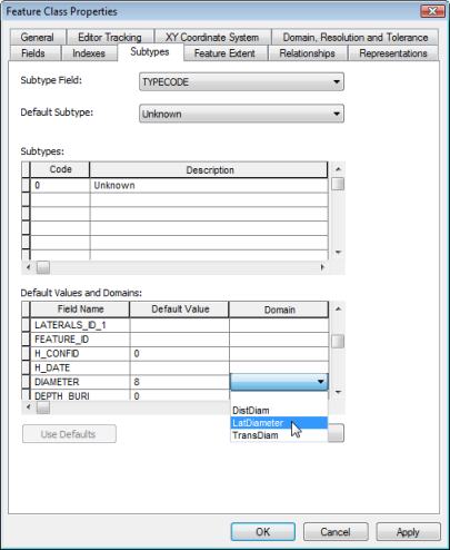 Choose domain for DIAMETER field