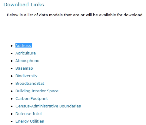 Clicking on the Design Template link takes you to a download page for the data model.