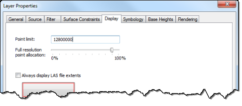 Layer Properties dialog box - Display tab