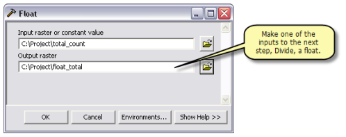 Float geoprocessing tool