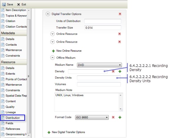 Resource Distribution page: Recording Capacity