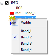 Band context menu