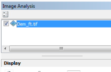 Choose the DEM from the Image Analysis window