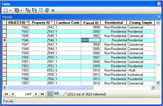 arcmap attribute table