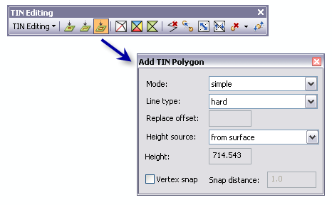 Add TIN Polygon interactive tool dialog box